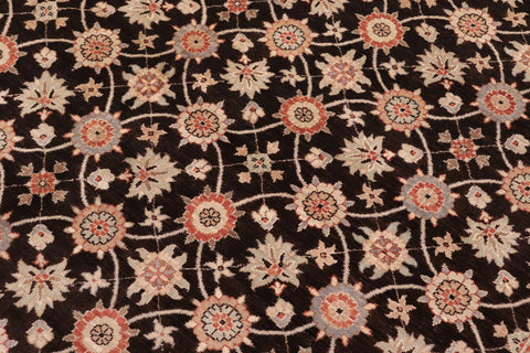 handmade Transitional Kafkaz Brown Beige Hand Knotted RECTANGLE 100% WOOL area rug 8' x 10'