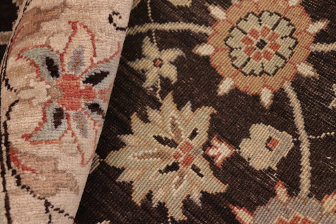 handmade Transitional Kafkaz Brown Beige Hand Knotted RECTANGLE 100% WOOL area rug 8' x 10'