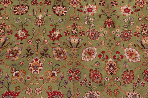 handmade Transitional  Green Aubergine Hand Knotted RECTANGLE 100% WOOL area rug 8x10