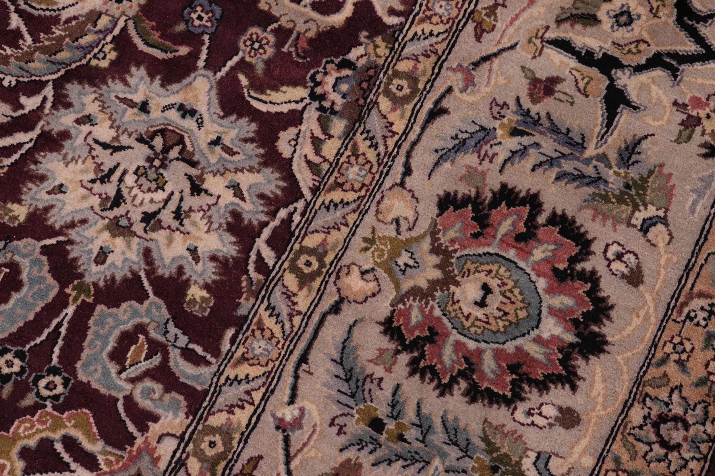 handmade Traditional Agra Red Grey Hand Knotted RECTANGLE 100% WOOL area rug 8x10