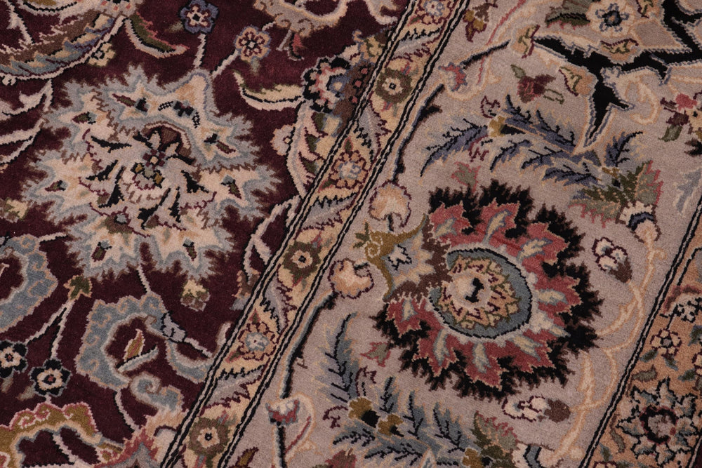 handmade Traditional Agra Red Grey Hand Knotted RECTANGLE 100% WOOL area rug 8x10