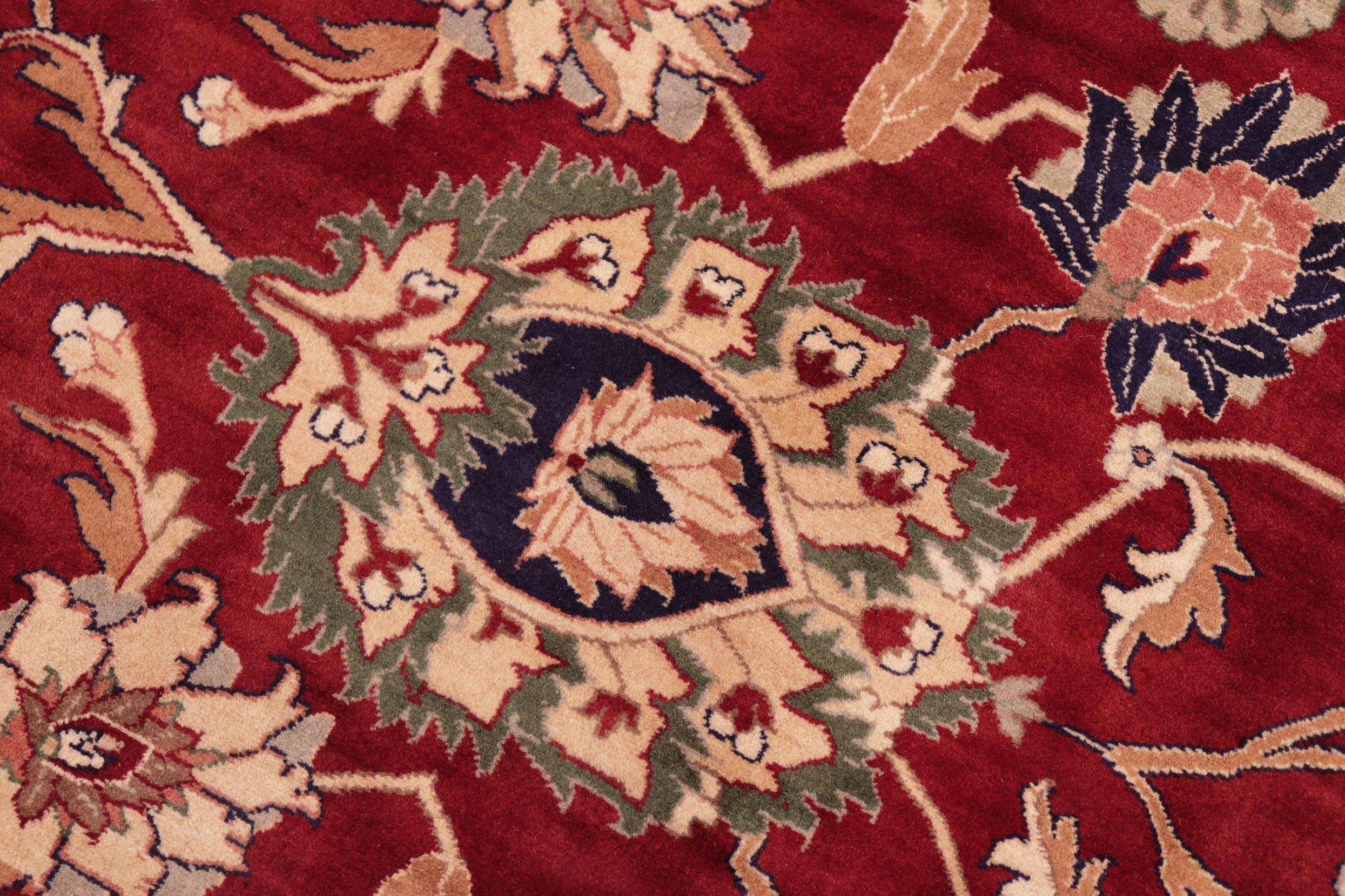 handmade Traditional Lahore Red Blue Hand Knotted RECTANGLE 100% WOOL area rug 8x10