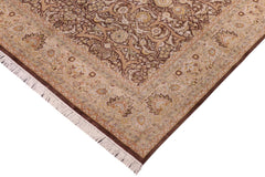 handmade Traditional  Brown Beige Hand Knotted RECTANGLE 100% WOOL area rug 8x10