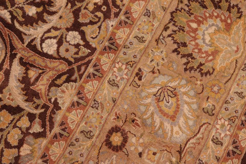 handmade Traditional Regular Brown Tan Hand Knotted RECTANGLE 100% WOOL area rug 8x11