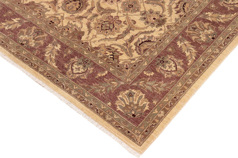 handmade Transitional Kafkaz Beige Brown Hand Knotted RECTANGLE 100% WOOL area rug 8' x 10'