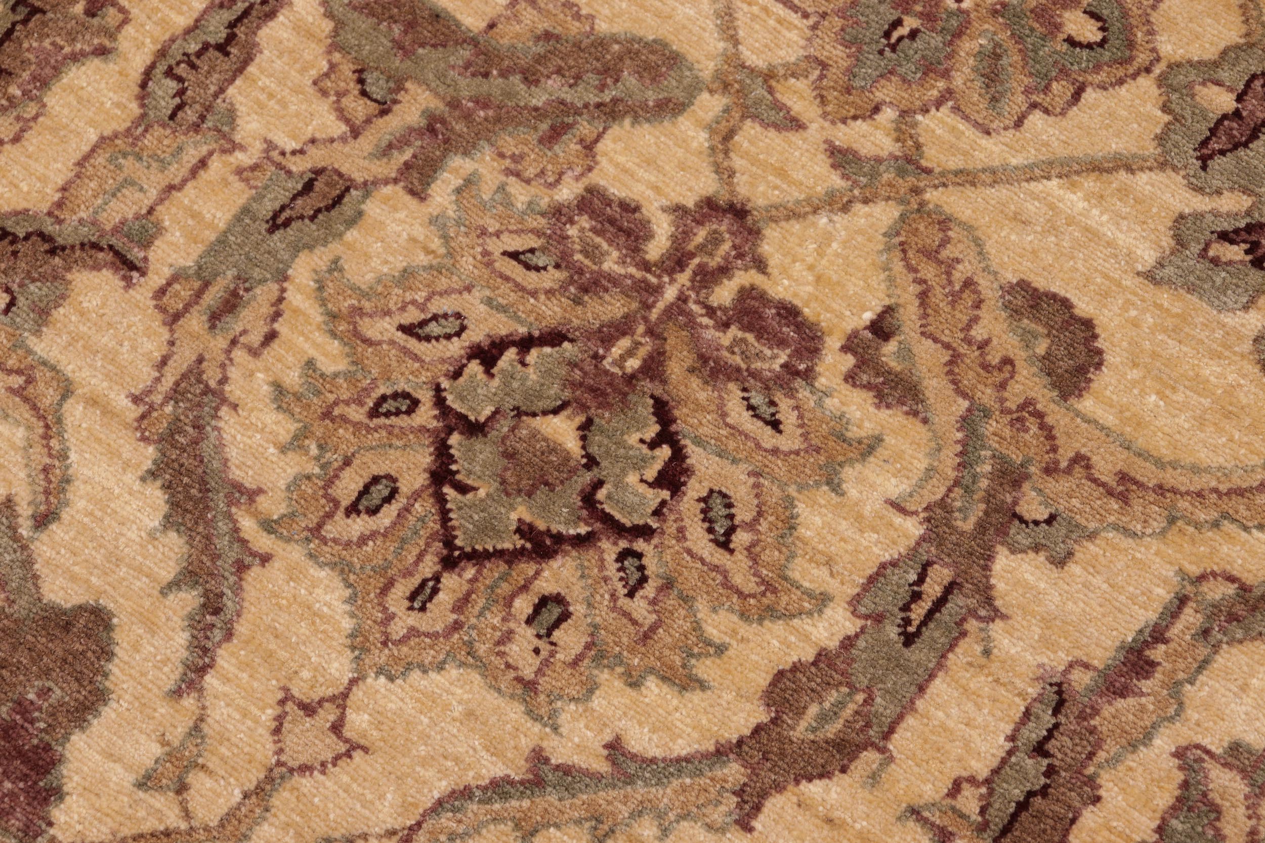 handmade Transitional Kafkaz Beige Brown Hand Knotted RECTANGLE 100% WOOL area rug 8' x 10'