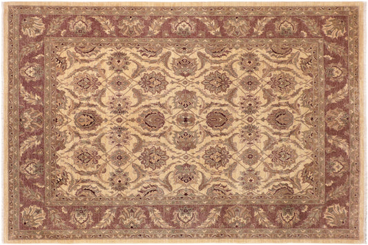 handmade Transitional Kafkaz Beige Brown Hand Knotted RECTANGLE 100% WOOL area rug 8' x 10'