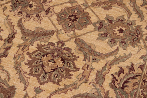 handmade Transitional Kafkaz Beige Brown Hand Knotted RECTANGLE 100% WOOL area rug 8' x 10'