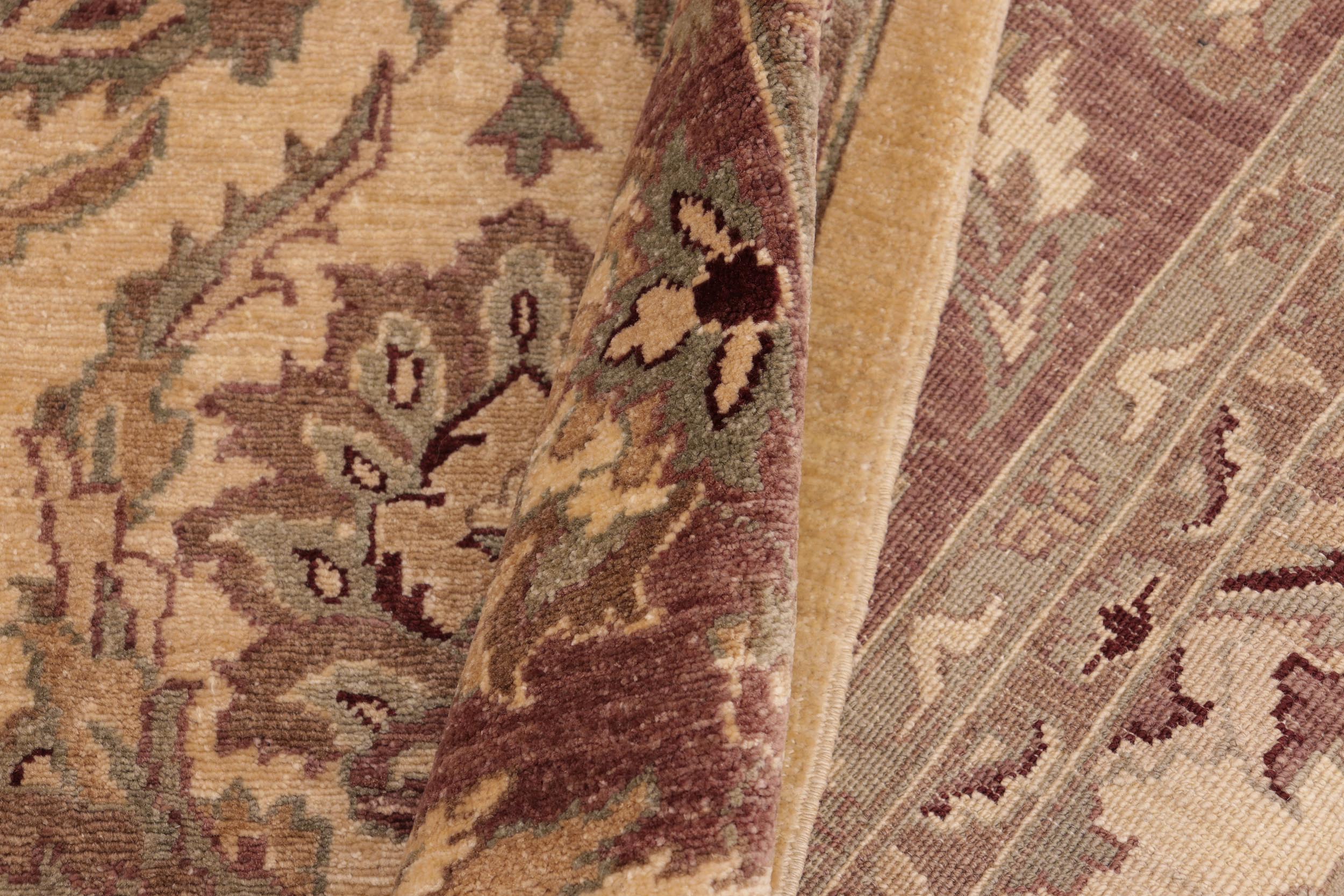 handmade Transitional Kafkaz Beige Brown Hand Knotted RECTANGLE 100% WOOL area rug 8' x 10'