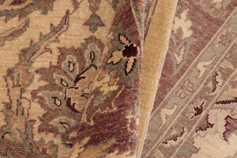 handmade Transitional Kafkaz Beige Brown Hand Knotted RECTANGLE 100% WOOL area rug 8' x 10'