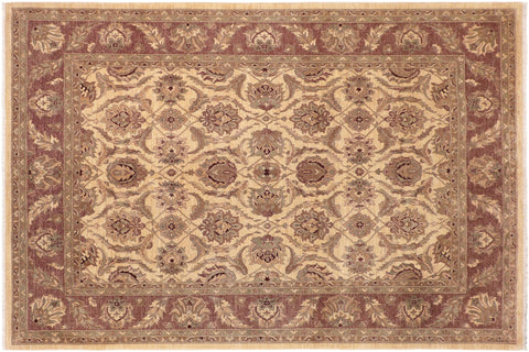 handmade Transitional Kafkaz Beige Brown Hand Knotted RECTANGLE 100% WOOL area rug 8' x 10'