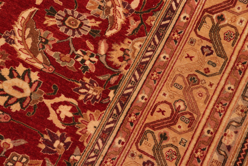 handmade Traditional Lahore Rust Tan Hand Knotted RECTANGLE 100% WOOL area rug 8' x 10'