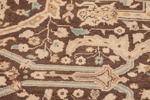 handmade Transitional Kafkaz Brown Beige Hand Knotted RECTANGLE 100% WOOL area rug 8' x 10'