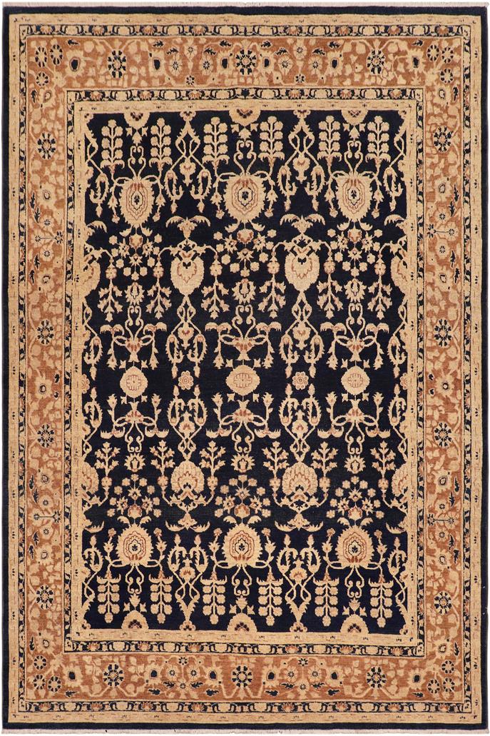 handmade Traditional Kafkaz Blue Brown Hand Knotted RECTANGLE 100% WOOL area rug 8 x 10