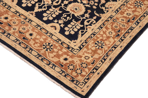 handmade Transitional Kafkaz Blue Brown Hand Knotted RECTANGLE 100% WOOL area rug 8' x 10'