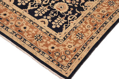 handmade Traditional Kafkaz Blue Brown Hand Knotted RECTANGLE 100% WOOL area rug 8 x 10