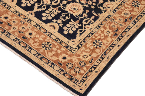 handmade Transitional Kafkaz Blue Brown Hand Knotted RECTANGLE 100% WOOL area rug 8' x 10'