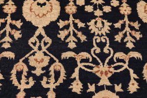 handmade Transitional Kafkaz Blue Brown Hand Knotted RECTANGLE 100% WOOL area rug 8' x 10'