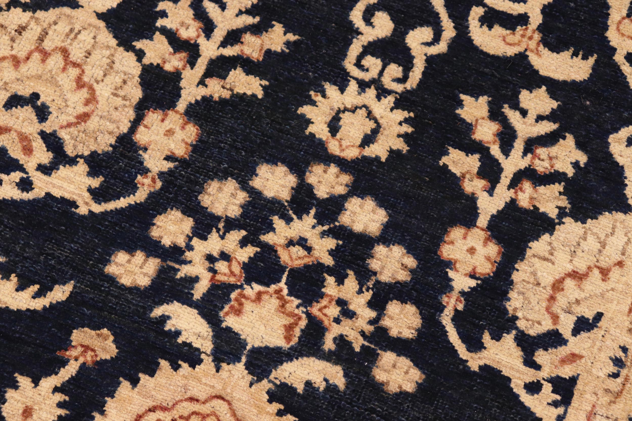 handmade Transitional Kafkaz Blue Brown Hand Knotted RECTANGLE 100% WOOL area rug 8' x 10'