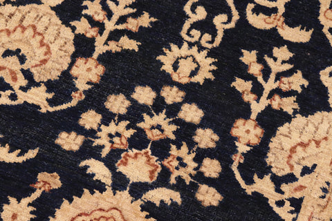 handmade Transitional Kafkaz Blue Brown Hand Knotted RECTANGLE 100% WOOL area rug 8' x 10'