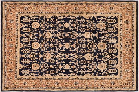 handmade Transitional Kafkaz Blue Brown Hand Knotted RECTANGLE 100% WOOL area rug 8' x 10'