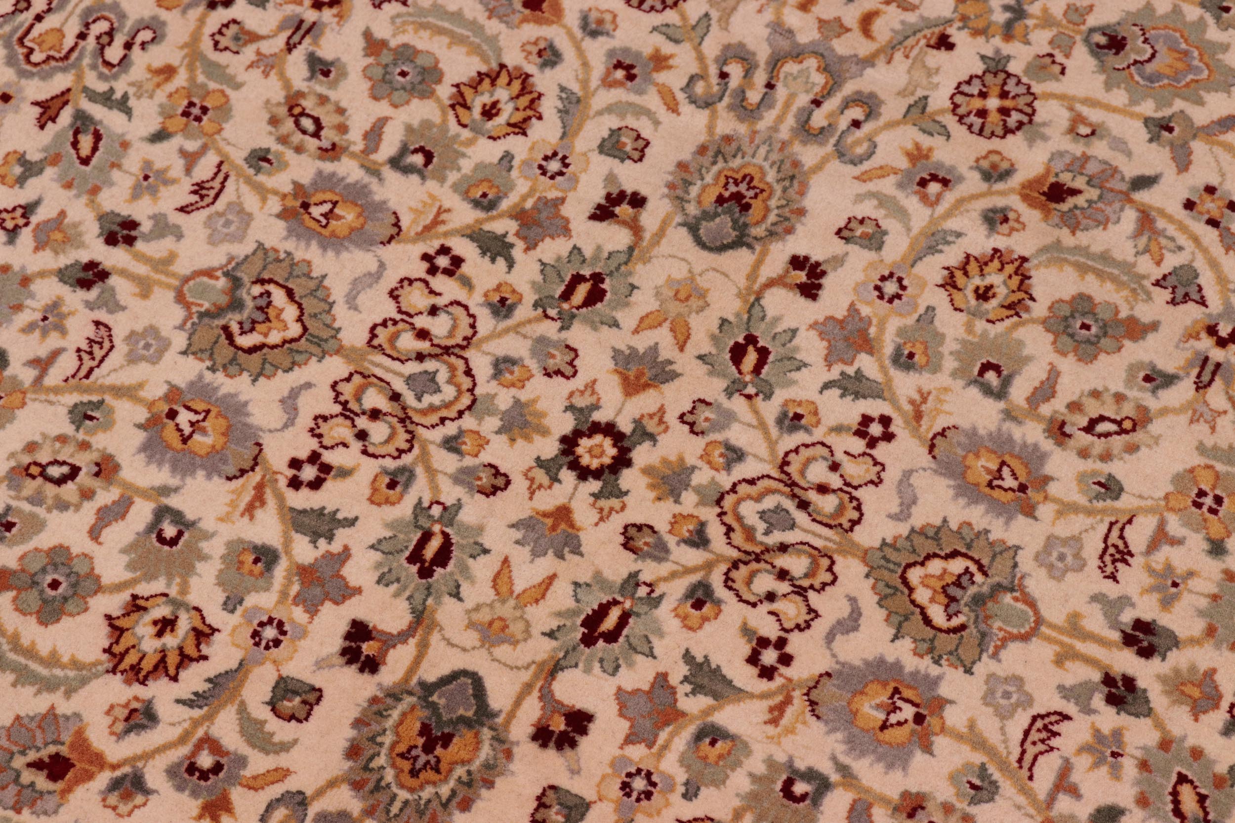 handmade Transitional Regular Ivory Lt. Green Hand Knotted RECTANGLE 100% WOOL area rug 8x10