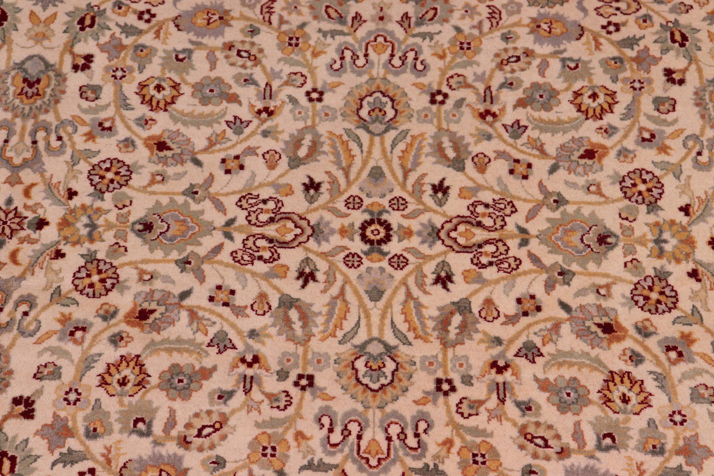 handmade Transitional Regular Ivory Lt. Green Hand Knotted RECTANGLE 100% WOOL area rug 8x10