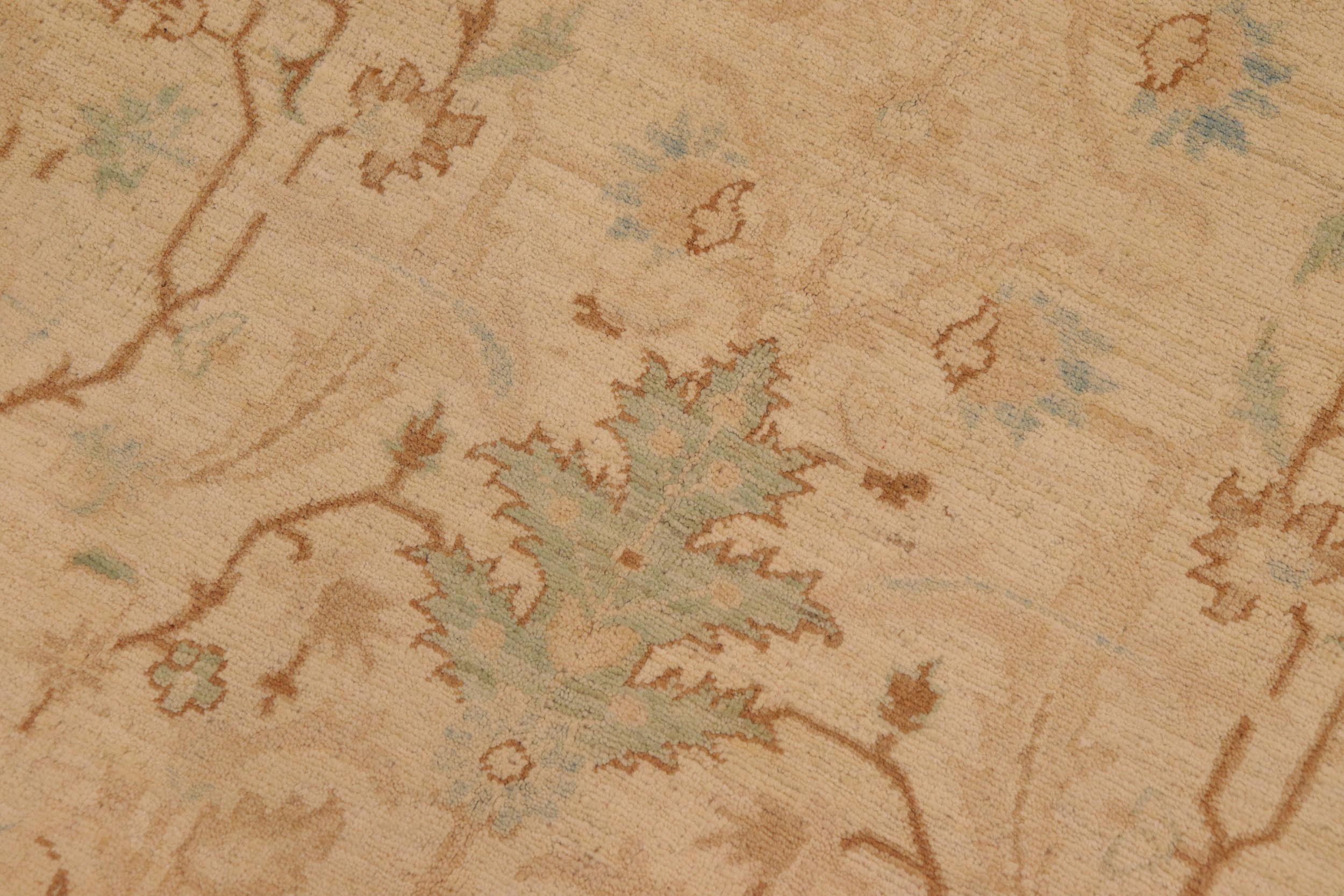 handmade Transitional Kafkaz Beige Tan Hand Knotted RECTANGLE 100% WOOL area rug 9x12