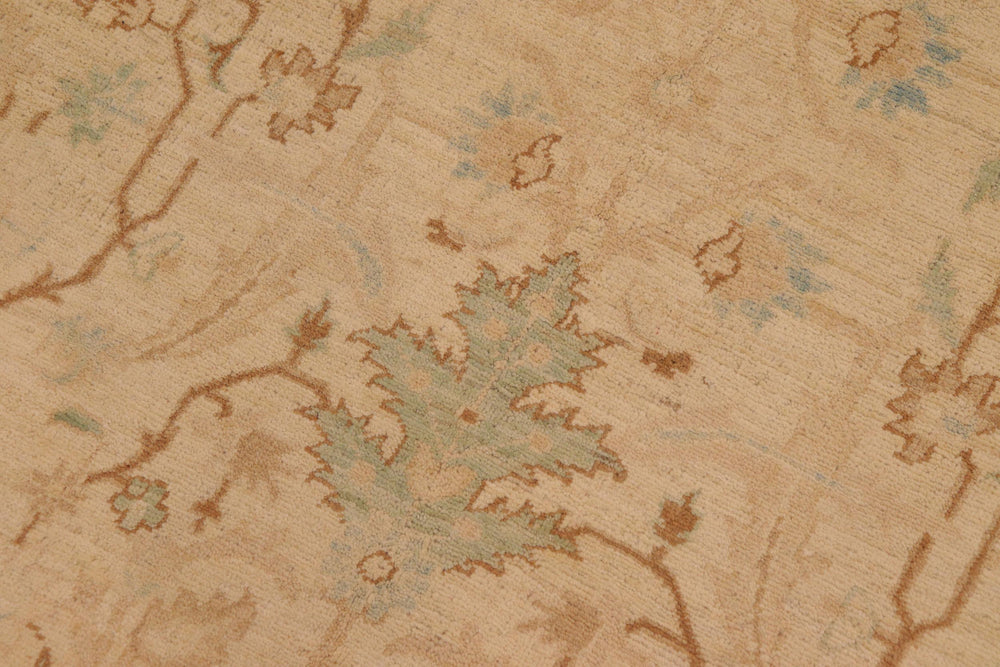 handmade Transitional Kafkaz Beige Tan Hand Knotted RECTANGLE 100% WOOL area rug 9x12