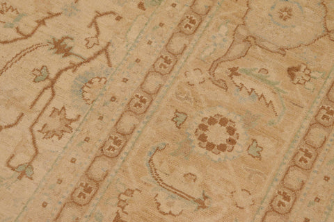 handmade Transitional Kafkaz Beige Tan Hand Knotted RECTANGLE 100% WOOL area rug 9x12