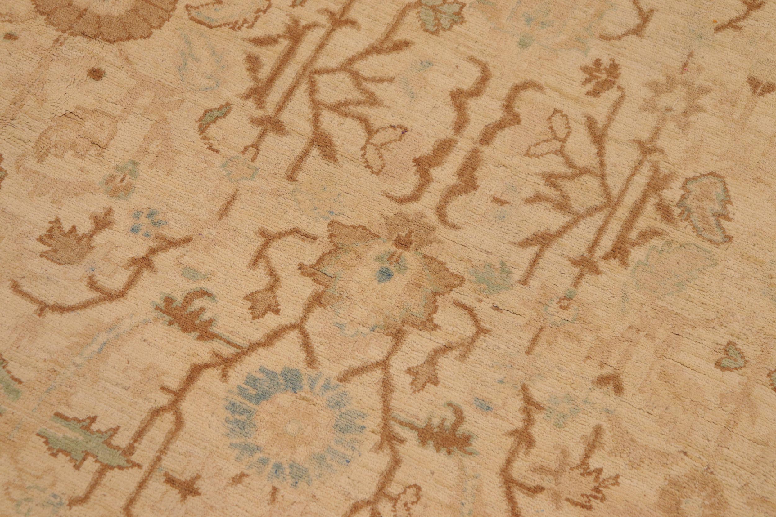 handmade Transitional Kafkaz Beige Tan Hand Knotted RECTANGLE 100% WOOL area rug 9x12