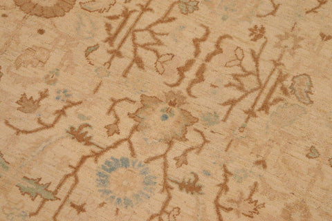 handmade Transitional Kafkaz Beige Tan Hand Knotted RECTANGLE 100% WOOL area rug 9x12