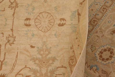 handmade Transitional Kafkaz Beige Tan Hand Knotted RECTANGLE 100% WOOL area rug 9x12