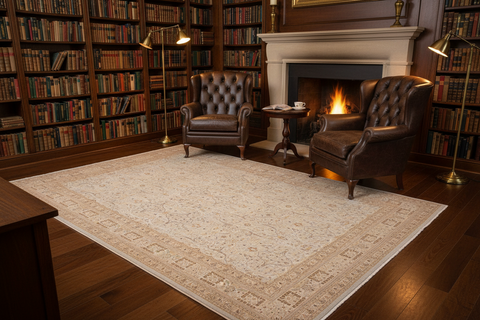 handmade Traditional Design Lt. Blue Ivory Hand Knotted RECTANGLE 100% WOOL area rug 9' x 12'