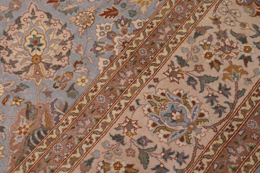 handmade Traditional Veg Dye Lt. Blue Beige Hand Knotted RECTANGLE 100% WOOL area rug 9' x 12'