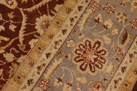 handmade Transitional Kafkaz Brown Gray Hand Knotted RECTANGLE 100% WOOL area rug 9x12