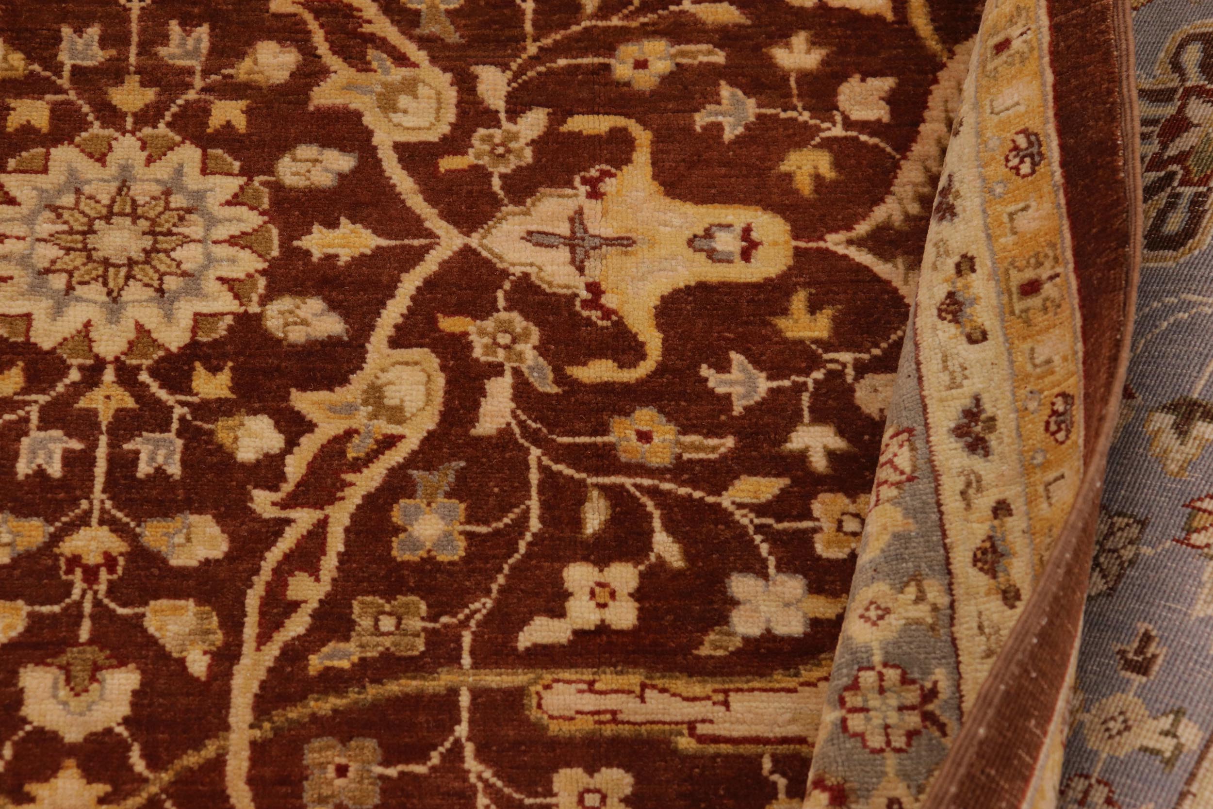 handmade Transitional Kafkaz Brown Gray Hand Knotted RECTANGLE 100% WOOL area rug 9x12