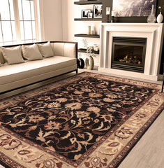 handmade Traditional Kafkaz Black Gray Hand Knotted RECTANGLE 100% WOOL area rug 9x12