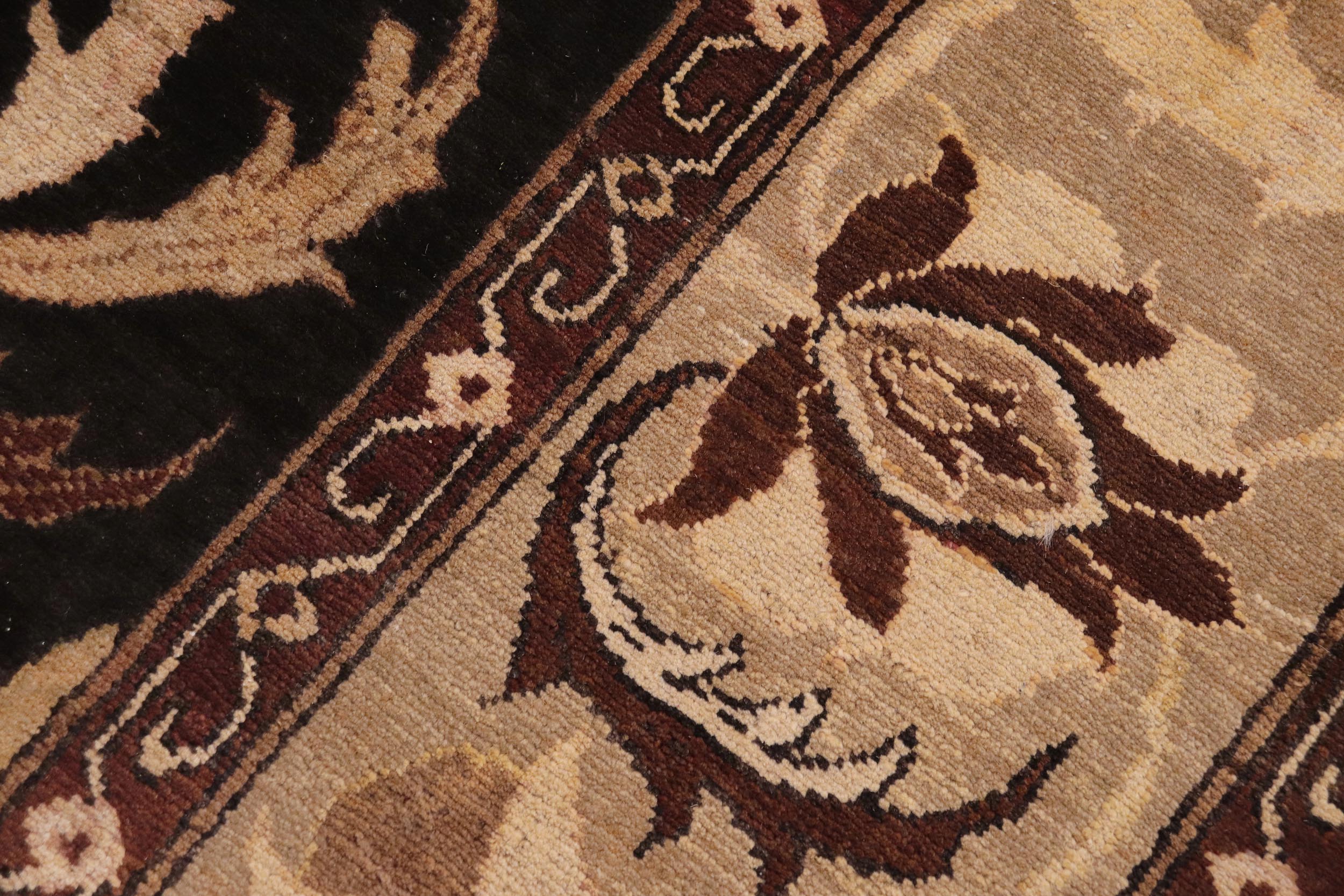 handmade Traditional Kafkaz Black Gray Hand Knotted RECTANGLE 100% WOOL area rug 9x12