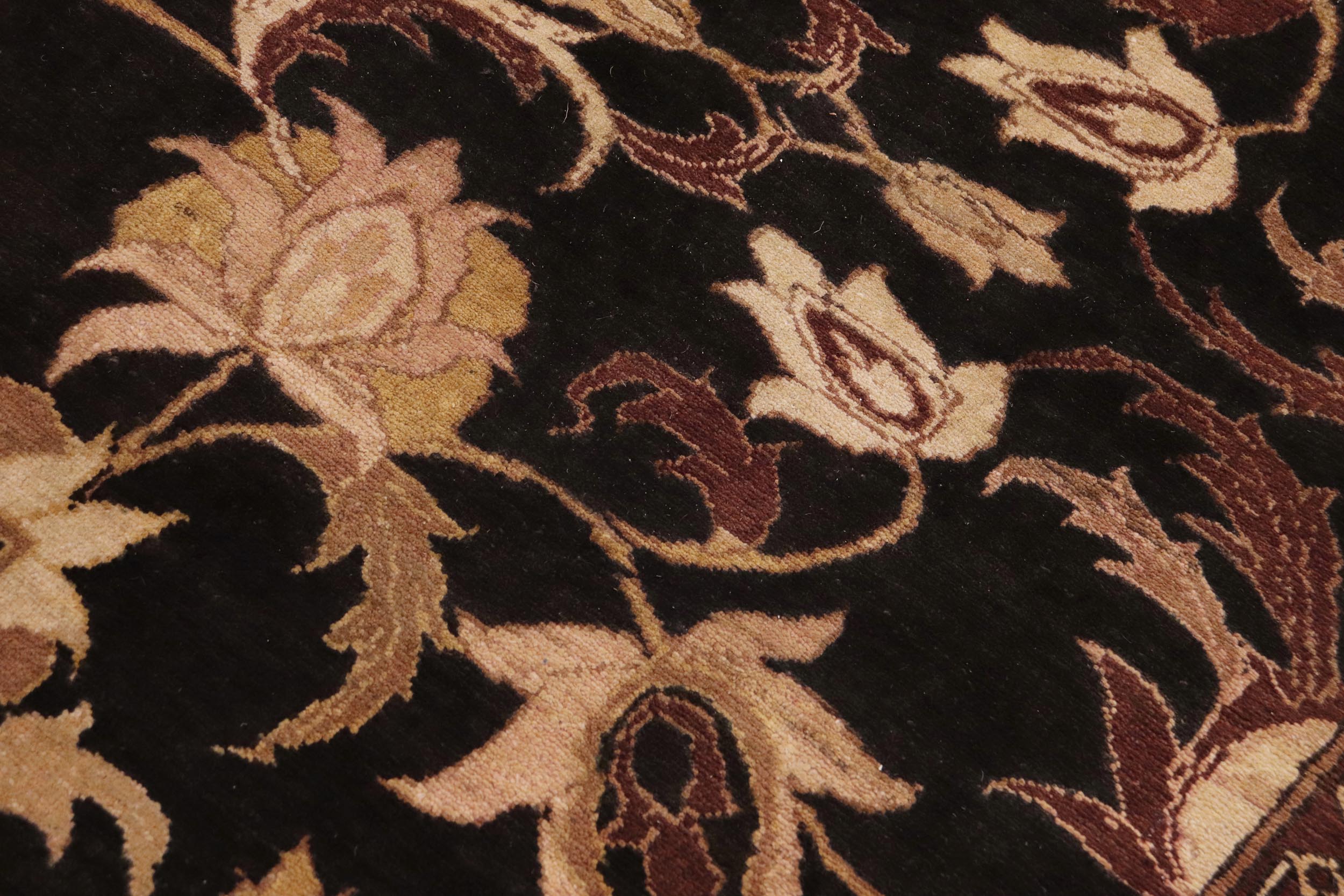 handmade Traditional Kafkaz Black Gray Hand Knotted RECTANGLE 100% WOOL area rug 9x12