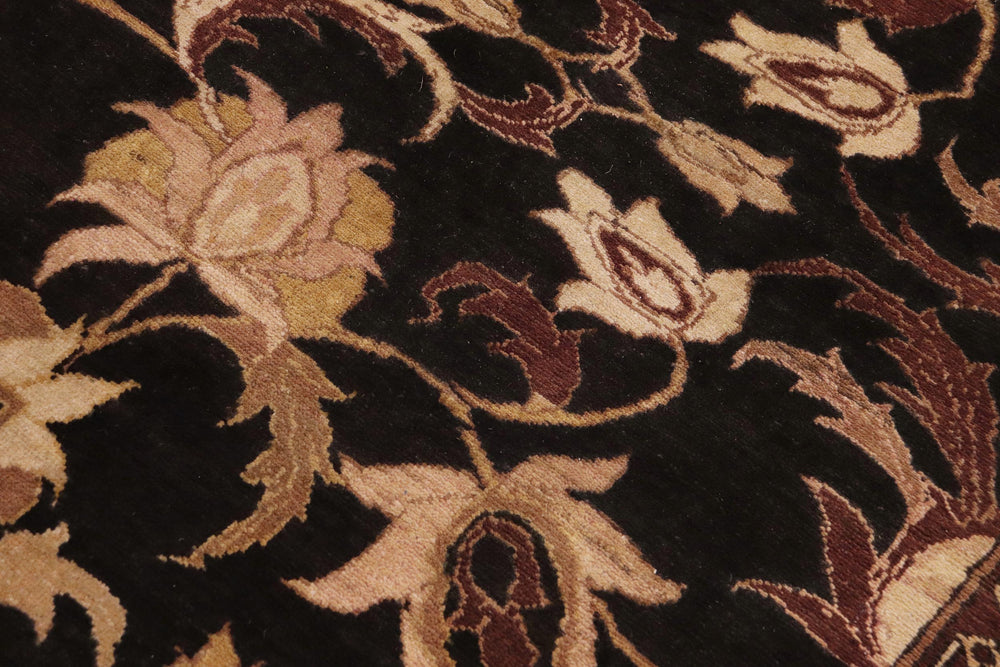 handmade Traditional Kafkaz Black Gray Hand Knotted RECTANGLE 100% WOOL area rug 9x12