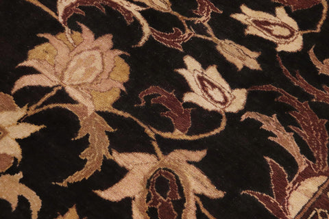 handmade Traditional Kafkaz Black Gray Hand Knotted RECTANGLE 100% WOOL area rug 9x12