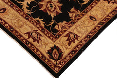 handmade Traditional Kafkaz Black Gold Hand Knotted RECTANGLE 100% WOOL area rug 9 x 12