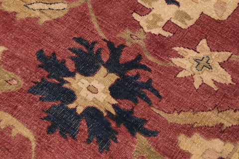 handmade Geometric Kafkaz Rust Lt. Green Hand Knotted RECTANGLE 100% WOOL area rug 9' x 12'