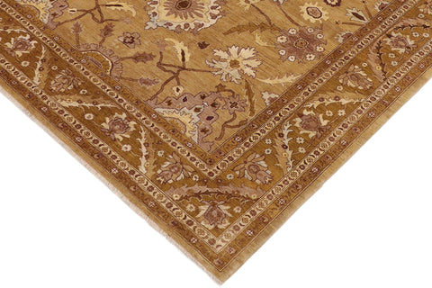 handmade Traditional Kafkaz Tan Brown Hand Knotted RECTANGLE 100% WOOL area rug 9x12