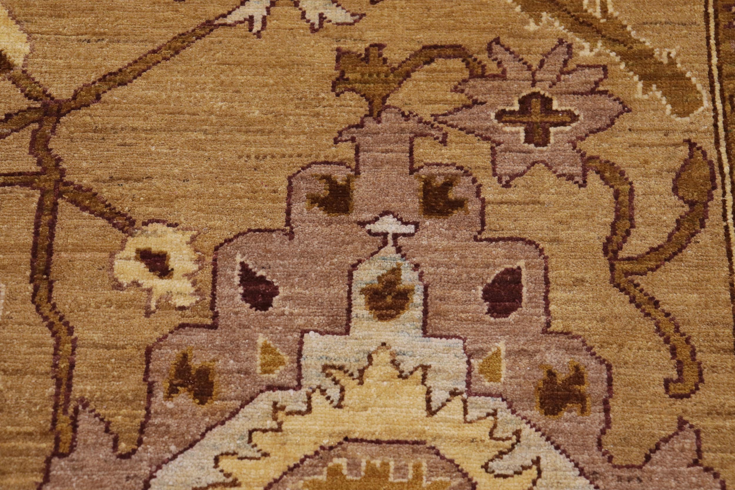handmade Traditional Kafkaz Tan Brown Hand Knotted RECTANGLE 100% WOOL area rug 9x12