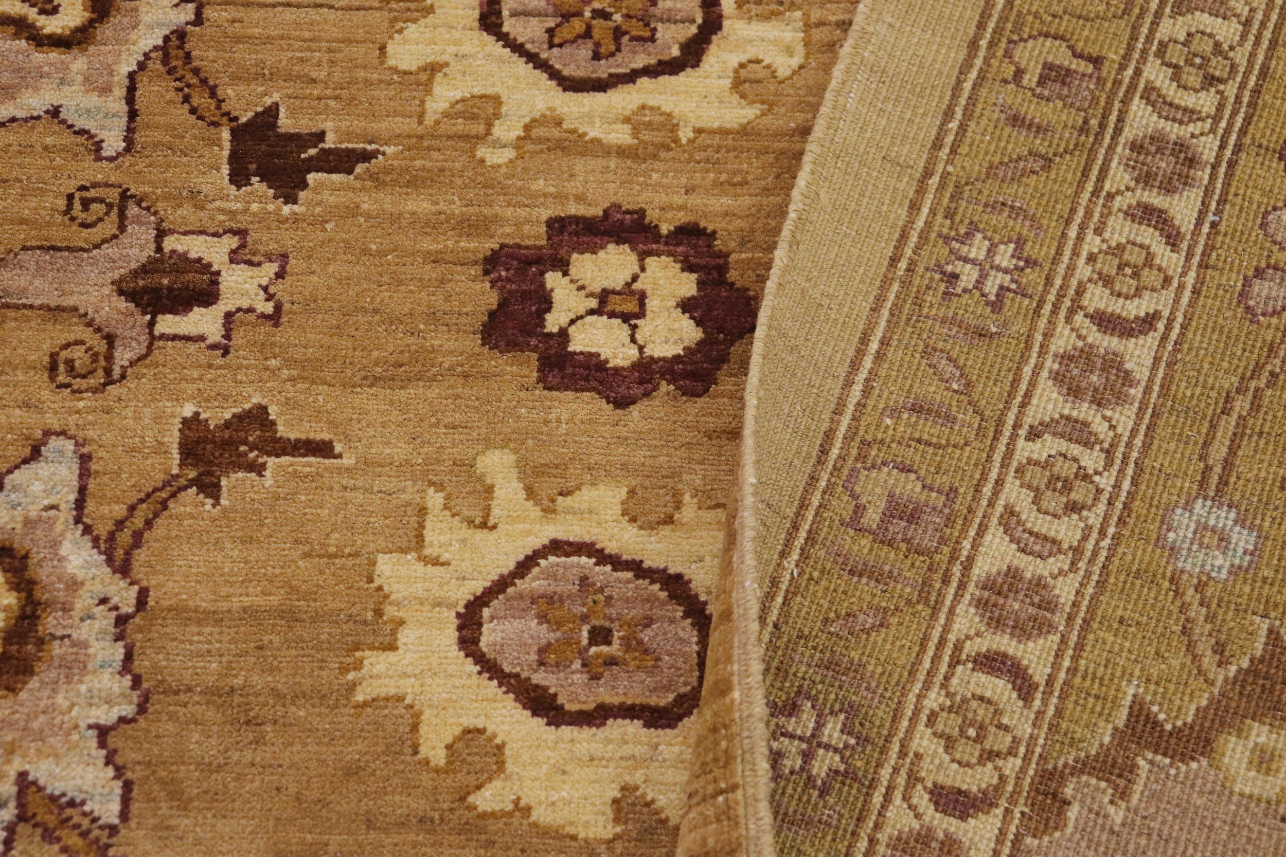 handmade Traditional Kafkaz Tan Brown Hand Knotted RECTANGLE 100% WOOL area rug 9x12
