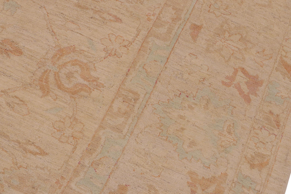 handmade Traditional Kafkaz Beige Green Hand Knotted RECTANGLE 100% WOOL area rug 9x12