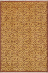 handmade Transitional Kafkaz Gold Brown Hand Knotted RECTANGLE 100% WOOL area rug 9 x 12