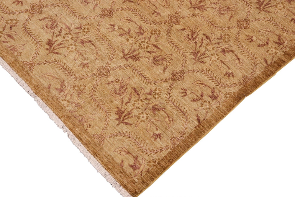 handmade Modern Kafkaz Green Brown Hand Knotted RECTANGLE 100% WOOL area rug 9' x 12'